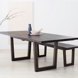Logan Industrial Expandable Dining Table - Smoked Brown