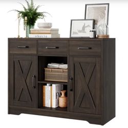 41.7” Wide 3 Drawer Sideboard (Only In Black) 