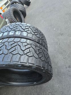 2 used tires Lt 295 45 r24 Nitto Recon, DOT E, $250.00