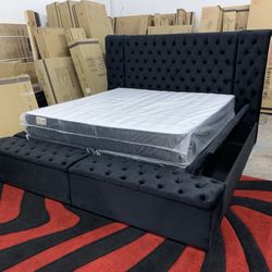New In Box King Bed Frame With Mattress (Read Description Below)