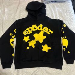 Black And Yellow Sp5der Hoodie