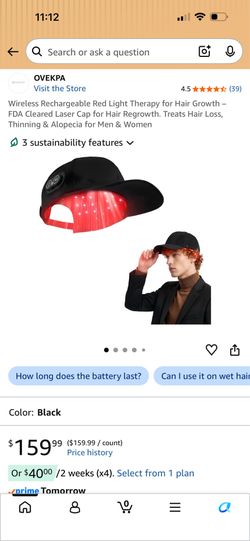 Red light therapy for hair growth