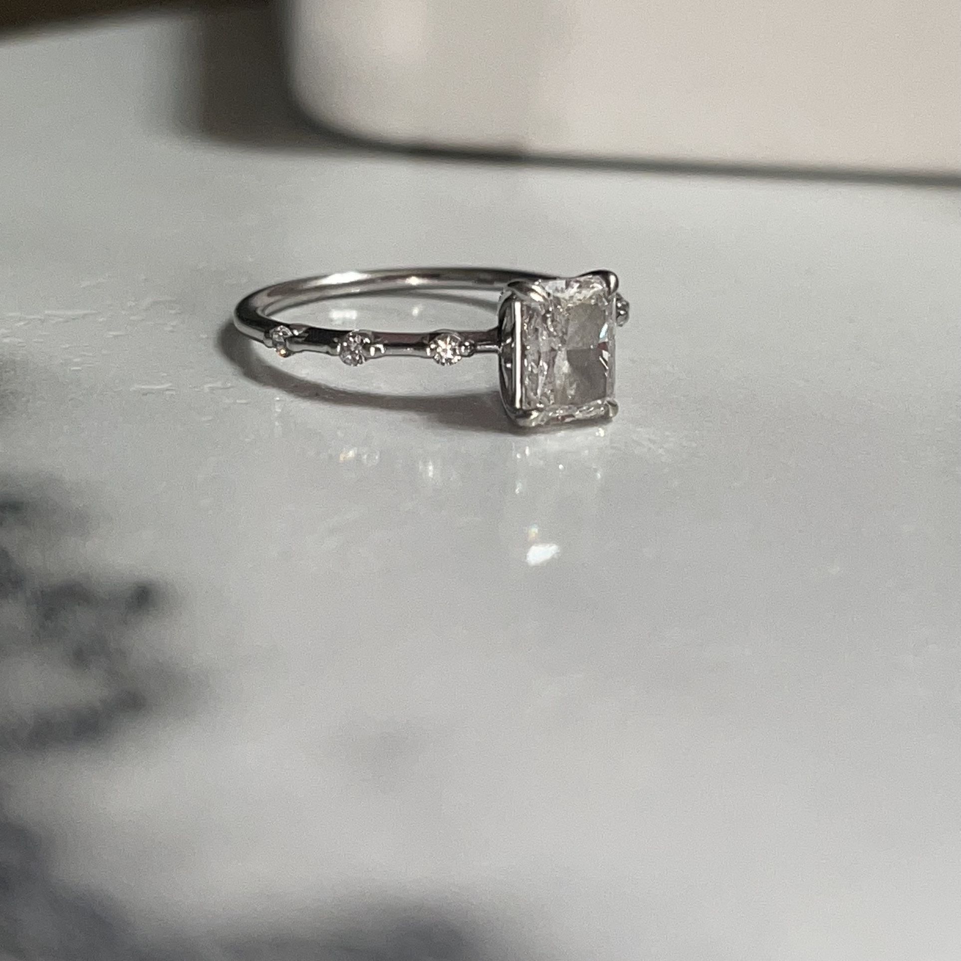 💍 1.13 ct Radiant Lab Diamond Ring – 14k White Gold (Size 6)