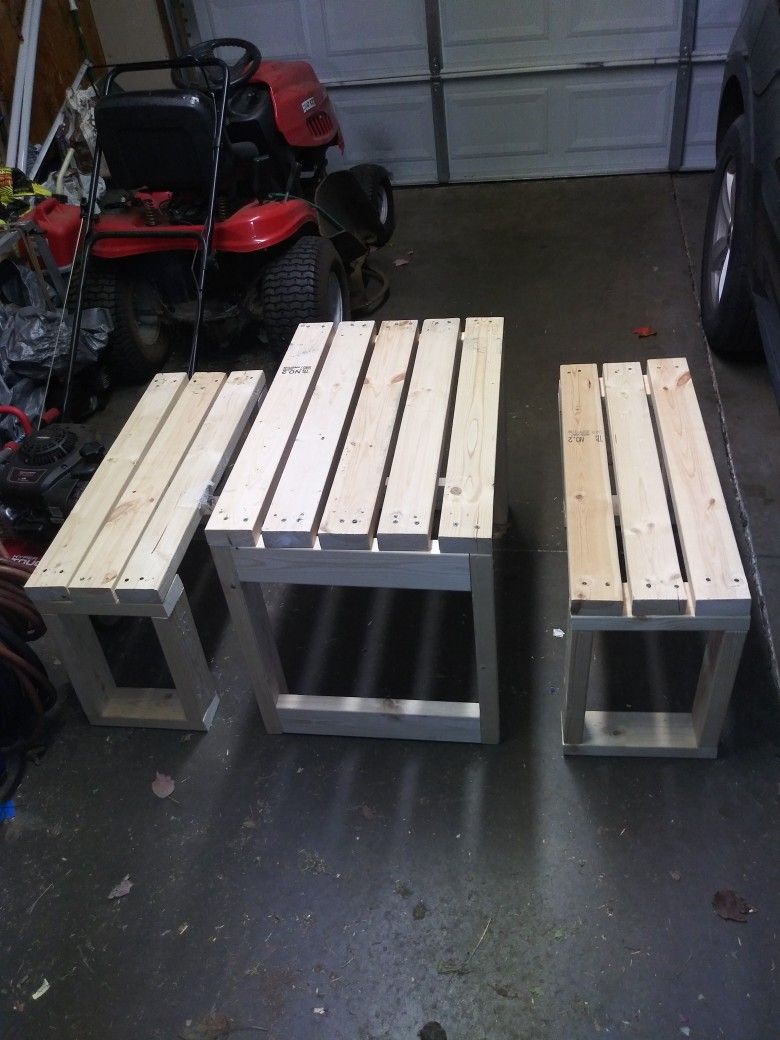 Benches With Table Small Spring Time