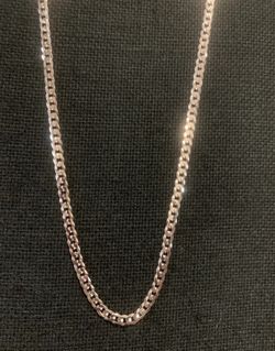 Rhodium Plated Sterling Silver 3.8 mm 22 in. Long Chain