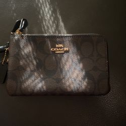 Coach Double Zipper Wristlet 