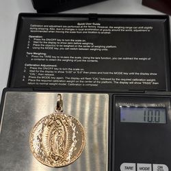 Solid 10kt Rose Gold Virgin Mary Pendant Dije Solido de La Virgen Oro Rosa 10kt