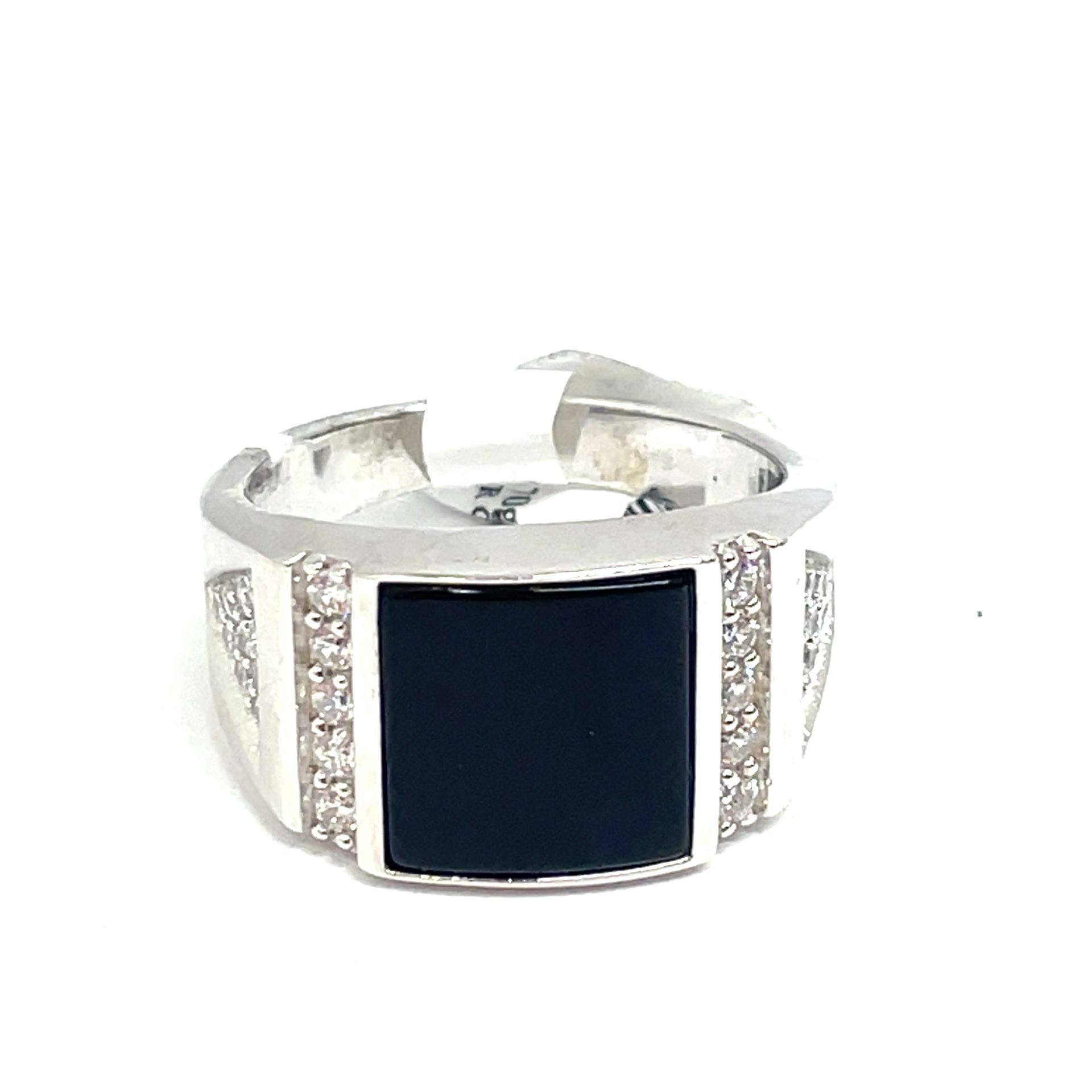 925 Sterling Silver CZ Black Onyx Ring 7.70g Size 11 198527/8