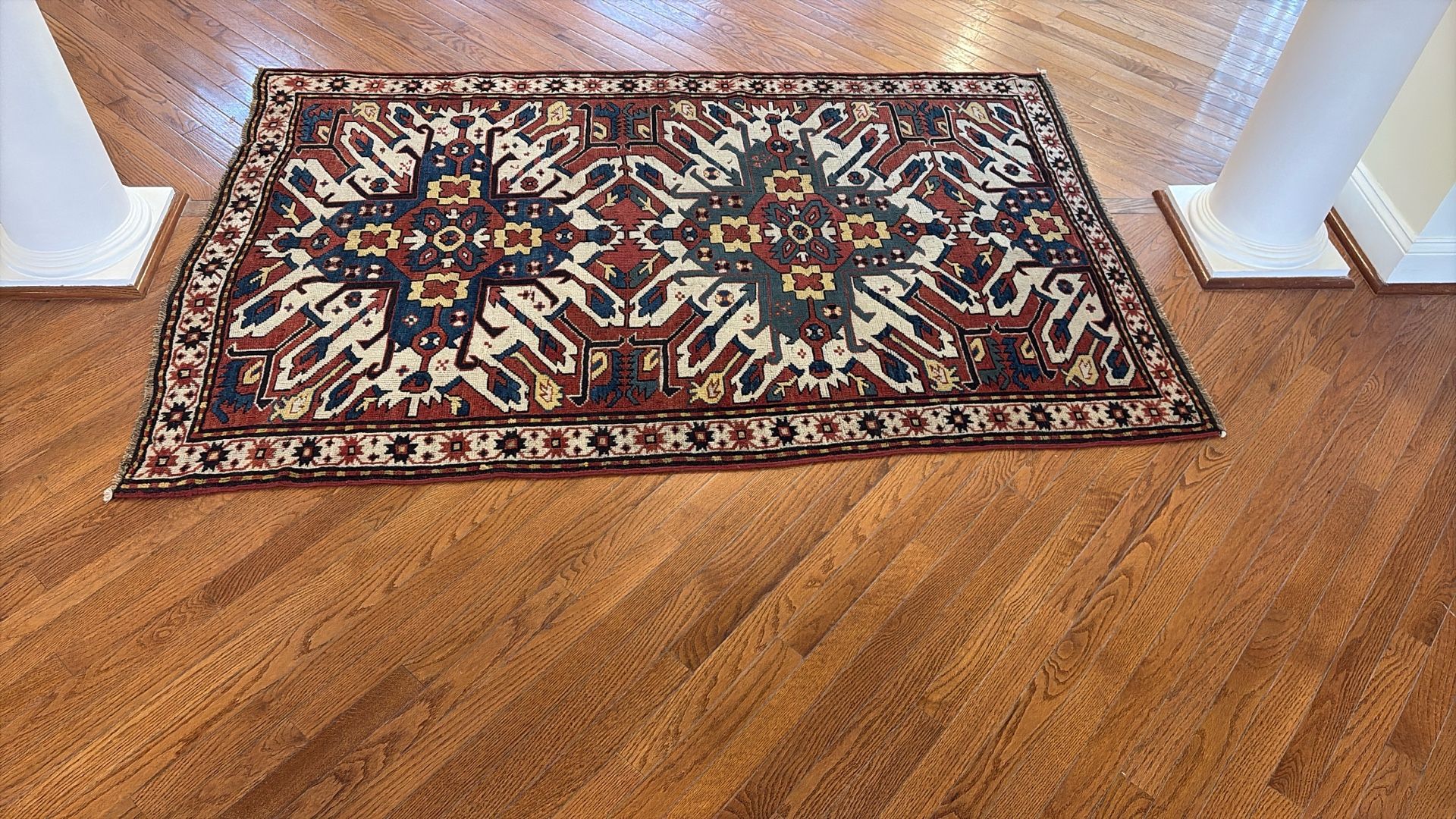 1870 Antique Caucasian Kazak Rug 5x7