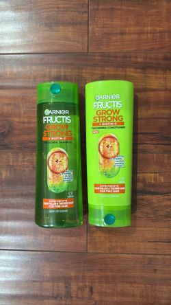 Garnier Fructis GROW STRONG + Biotin C & Vitamin C + Blood Orange Extract THICKENING Shampoo And Conditioner: 11.3 oz Each (2 For $5)
