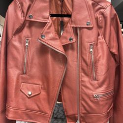 Mauve Faux Leather Jacket