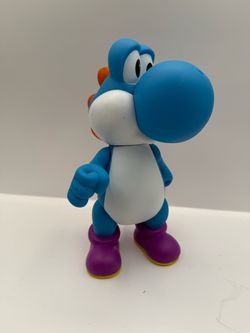 NINTENDO SUPER MARIO BROS BLUE YOSHI ACTION FIGURE. Height: 9.5”