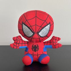 TY Beanie Baby Spider Man Spiderman Marvel Plush Stuffed Toy Glitter Eyes 6 Inch