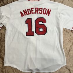Majestic, Shirts, Vintage Majestic Anaheim Angels 9 Anderson Mens Button  Down Jersey