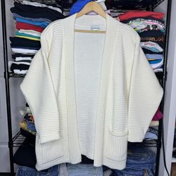 Vintage 90’s Willowridge Oversized Cream Cardigan Sweater Sz Large 