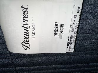 Queen Mattress, Box Spring, Steel Frame & Oak Heaboard