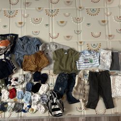 50 pcs of baby items 0-3 months, bibs, socks, clothes, mittens, etc