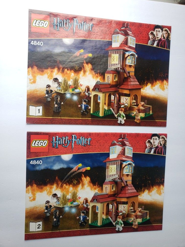 Lego 4840 Harry Potter The Burrow Manuals 1 and 2 Only