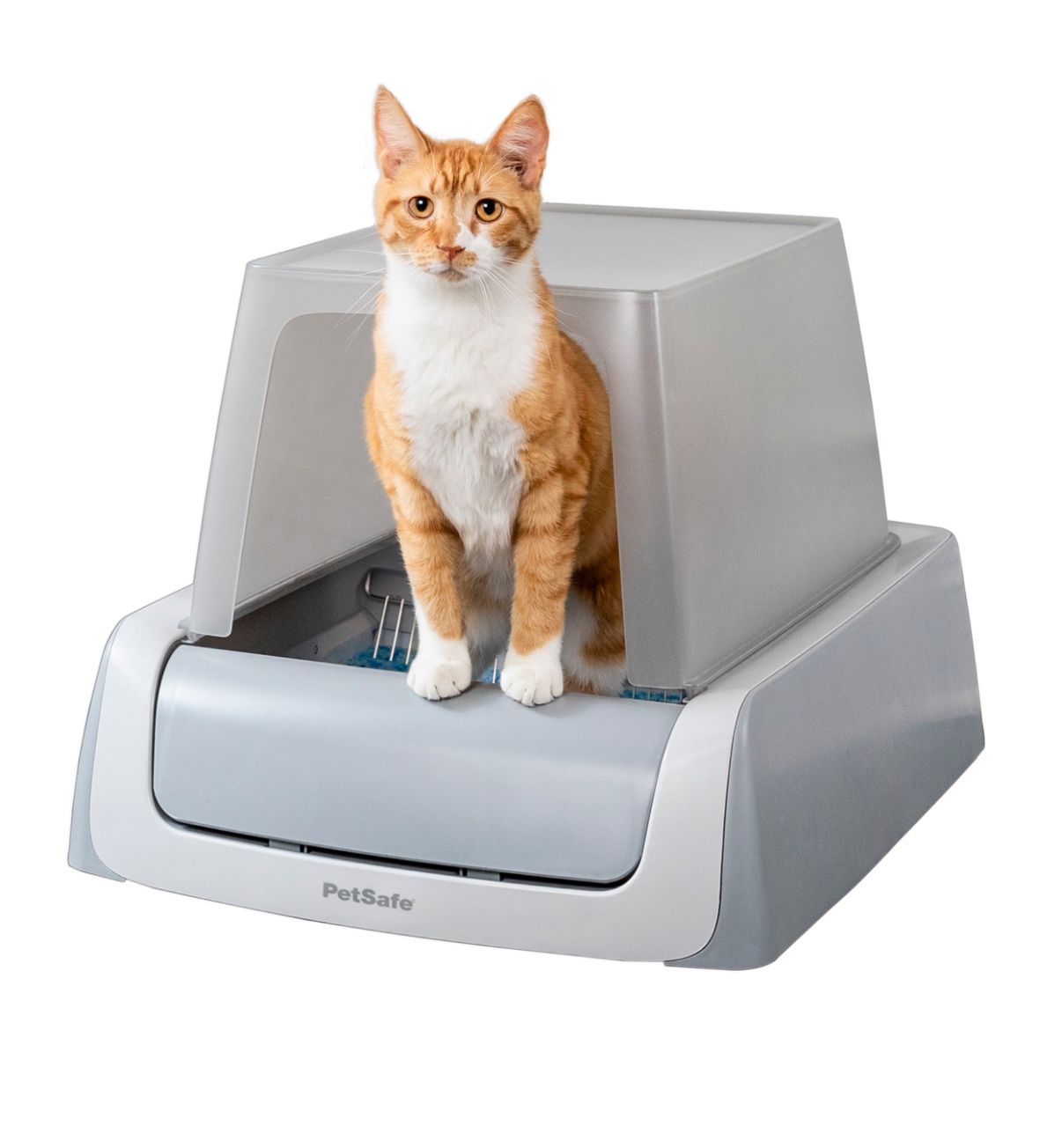 PetSafe ScoopFree Crystal Pro Legacy Self-Cleaning Litter Box – Enclosed Front Entry | Gray - Gently Used