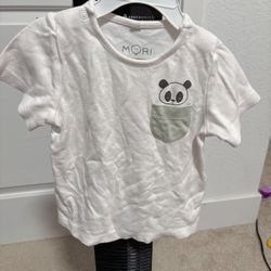 Baby Mori white T short sleeve 18-24 months shirt unisex infant boy top girl shirt  Comes from pet free smoke free home  Washed w detergent & sanitize