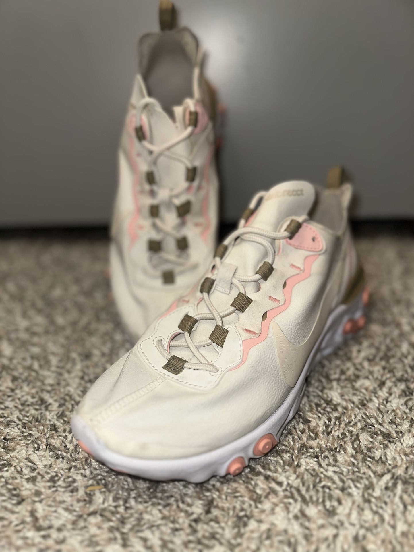 Nike React Element 55 Pale Pink/Off White Women's US