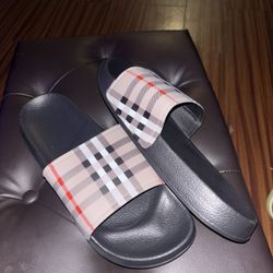 Burberry Style Sandals Slides Size 9.5 Men’s 