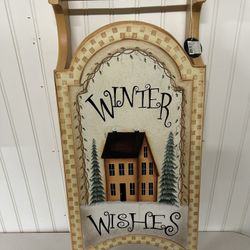 Winter Sleigh Wall Display