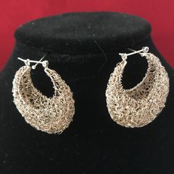 Silver Filigree Loop Earrings 
