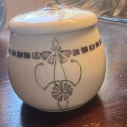 🌿 Art Nouveau Vanity Jar ~ Hand-painted by Student of Alphonse Mucha 