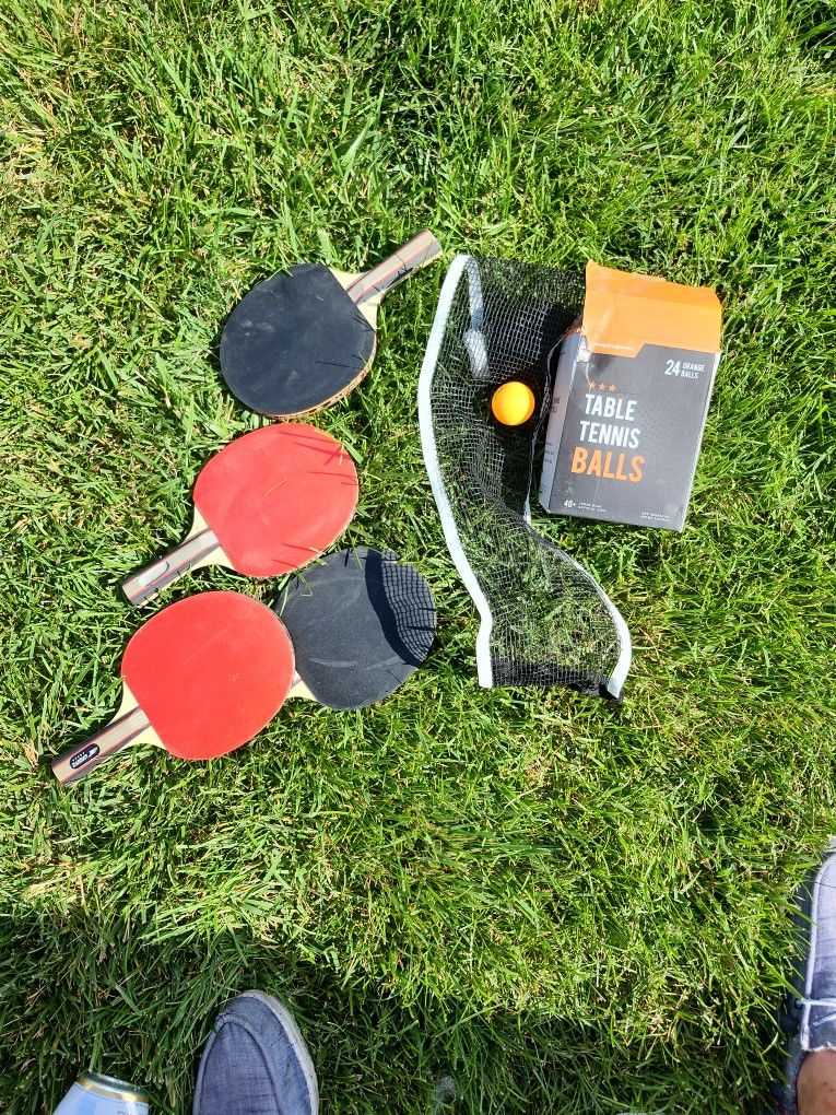 Ping Pong Paddles and Net