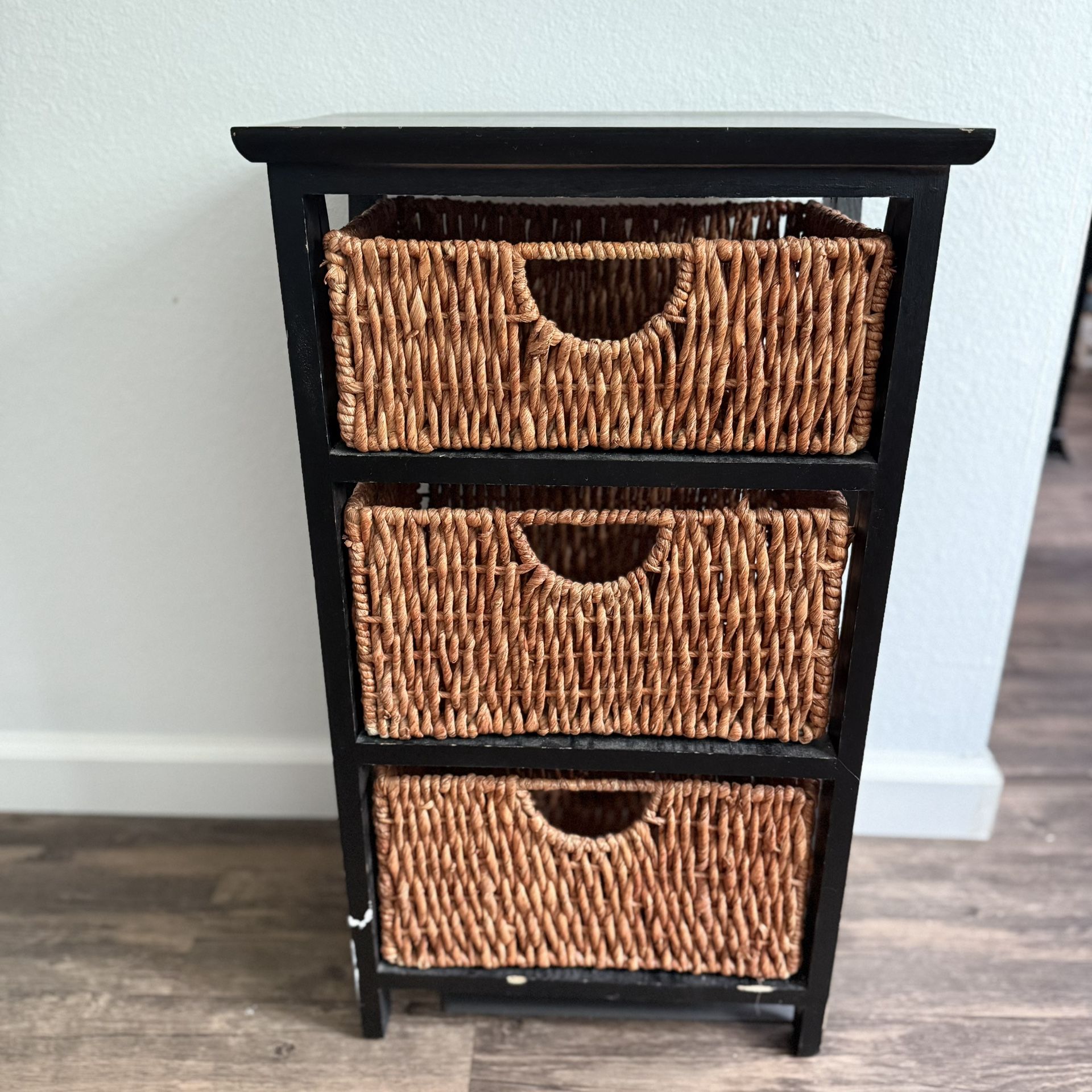 3-Drawer Wicker Storage Chest