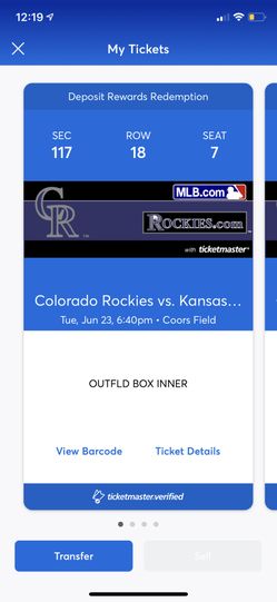 4 tickets June 23rd vs Royals. Section 117