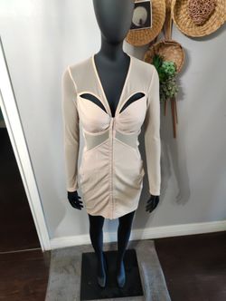 Futuristic Nude Sheer Body Shaper Dress