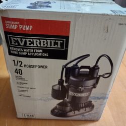 :::::::::: EVERBILT SUMP PUMP 1/2 HP BLACK::::::::