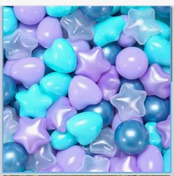 STARBOLO Ball Pit Balls Star Hearts Shapes for Toddlers - 50 100 200 500 Plastic Toy Ball Pit Balls Shapes for Ball Pit, Playpen, Birthday Party, Chri