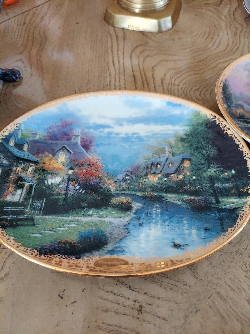 2 Thomas Kinkade Plates