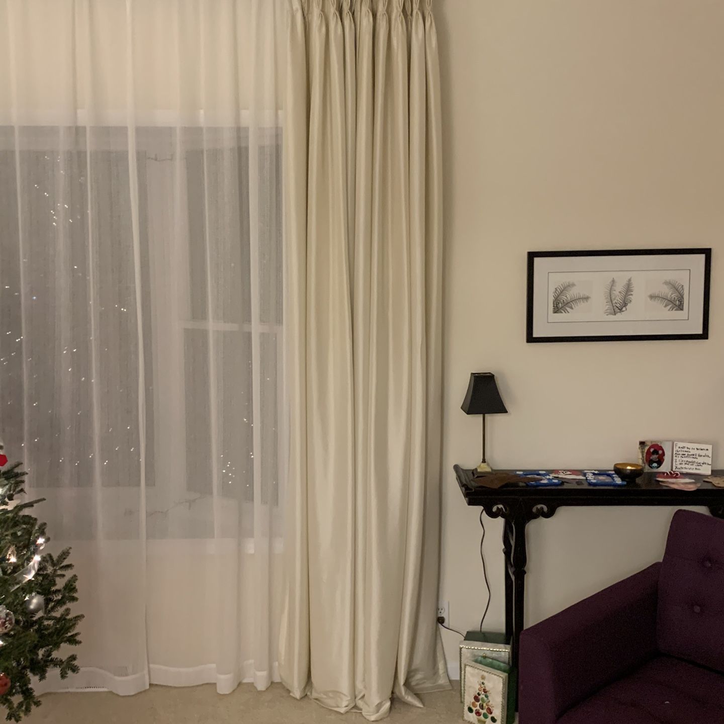 (6) 105” lined Curtains