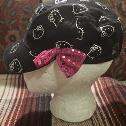 HELLO  KITTY  SANRIO KIDS CANVAS CADET BLACK & PINK  HAT   