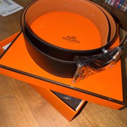 Hermes Reversible Leather Belt 