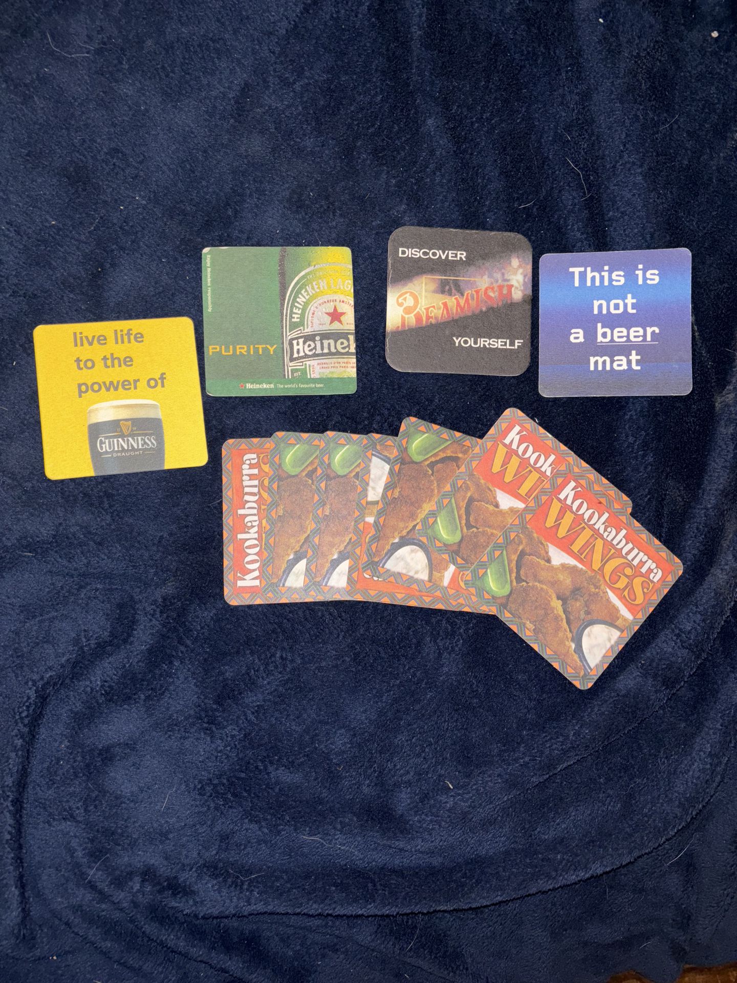 Vintage Kookaburra Wings square Beer mat Coasters