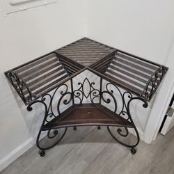 Corner Piece Iron Shelf Table Stand