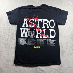 Astroworld Wish You Were Here Tour Travis Scott Men’s S Black T Shirt #5A