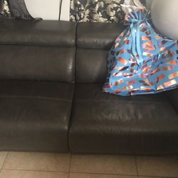 Leather Sofa With Charger 
