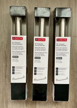Delta 18" Exposed Mount Grab Bar - Stainless Steel Safety ADA