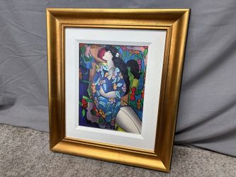 “Femme Bleue” Hand Embellished Serigraph by Linda Le Kinff