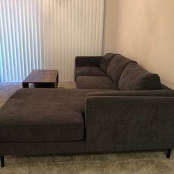 Living Spaces Aquarius II Dark Grey  Sectional Couch