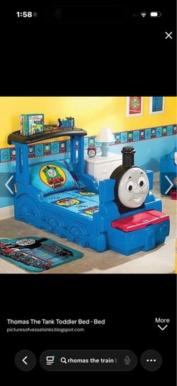 Thomas the train bed with toy box attached