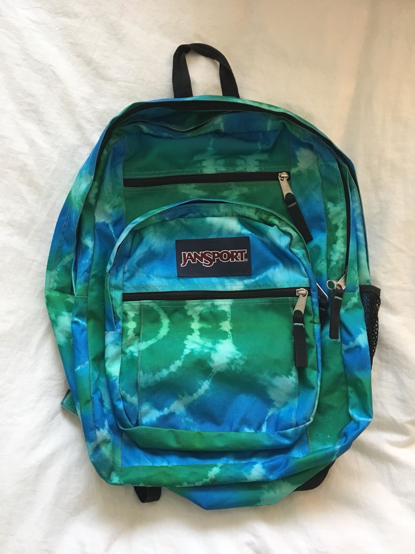 JanSport Blue and Green Tie Dye Backpack