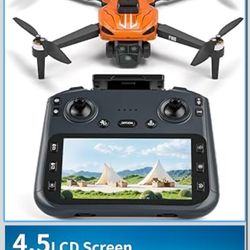 F180 Drones with 4K Camera Adults 4.5" LCD RC Screen, Follow Me Professional Drone GPS Auto Return Home, 5GHz FPV Real-Time RC Quadcopter Dron for Beg