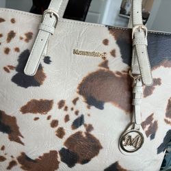 Montana West Cow Print Tote Bag